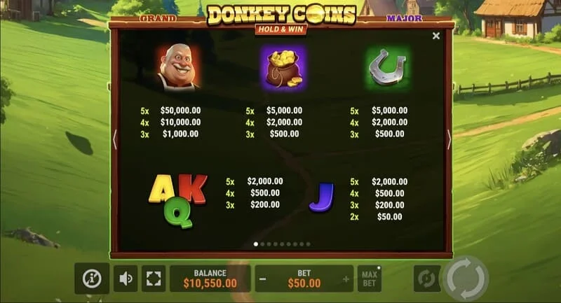 Donkey Coins Hold & Win - campo de símbolos Coin pegajosos